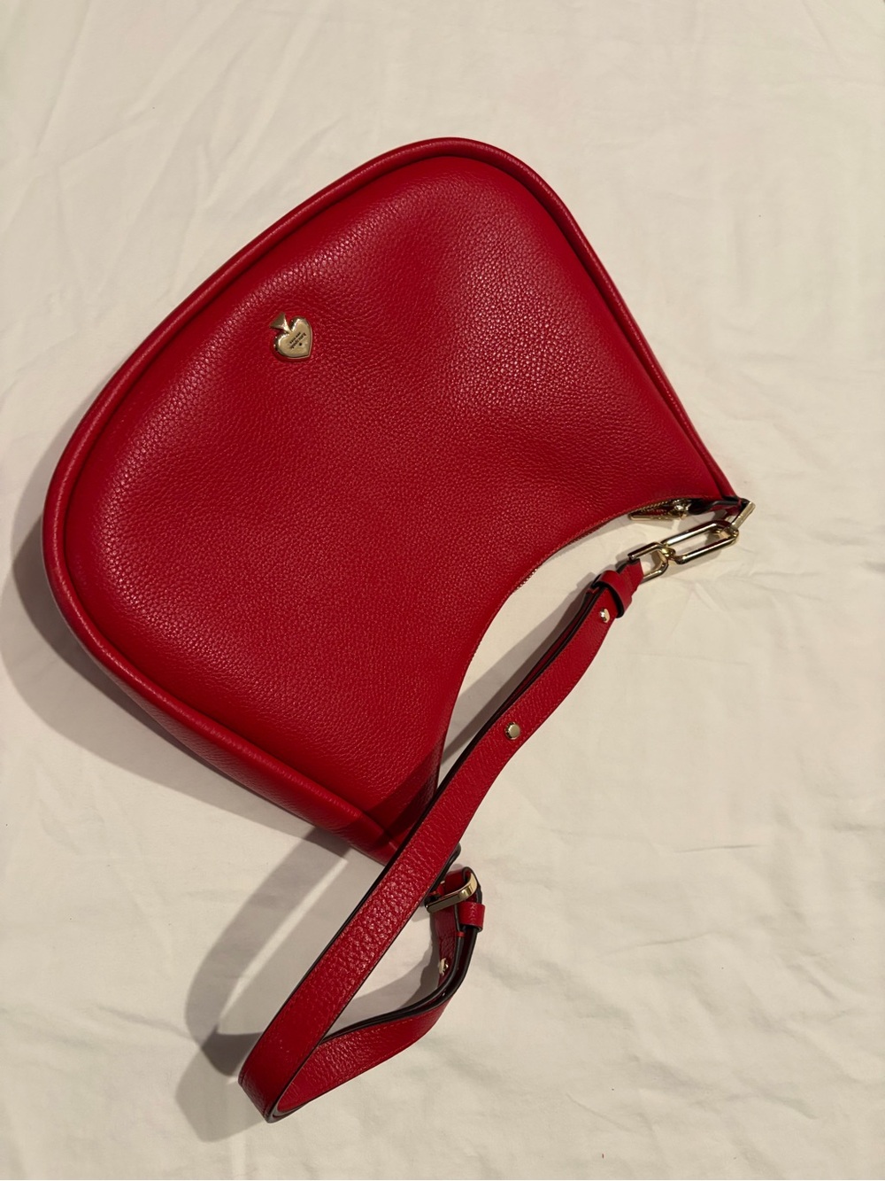 ❤️❤️Kate Spade Red Pebbled Leather Shoulder Bag with Matching Card Case❤️❤️ - Picture 3 of 9